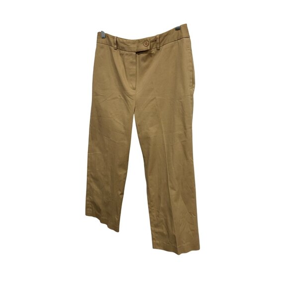 Larry Levine Womens Stretch Khaki Wide Leg Cropped Pants Size 8 - Picture 3 of 8